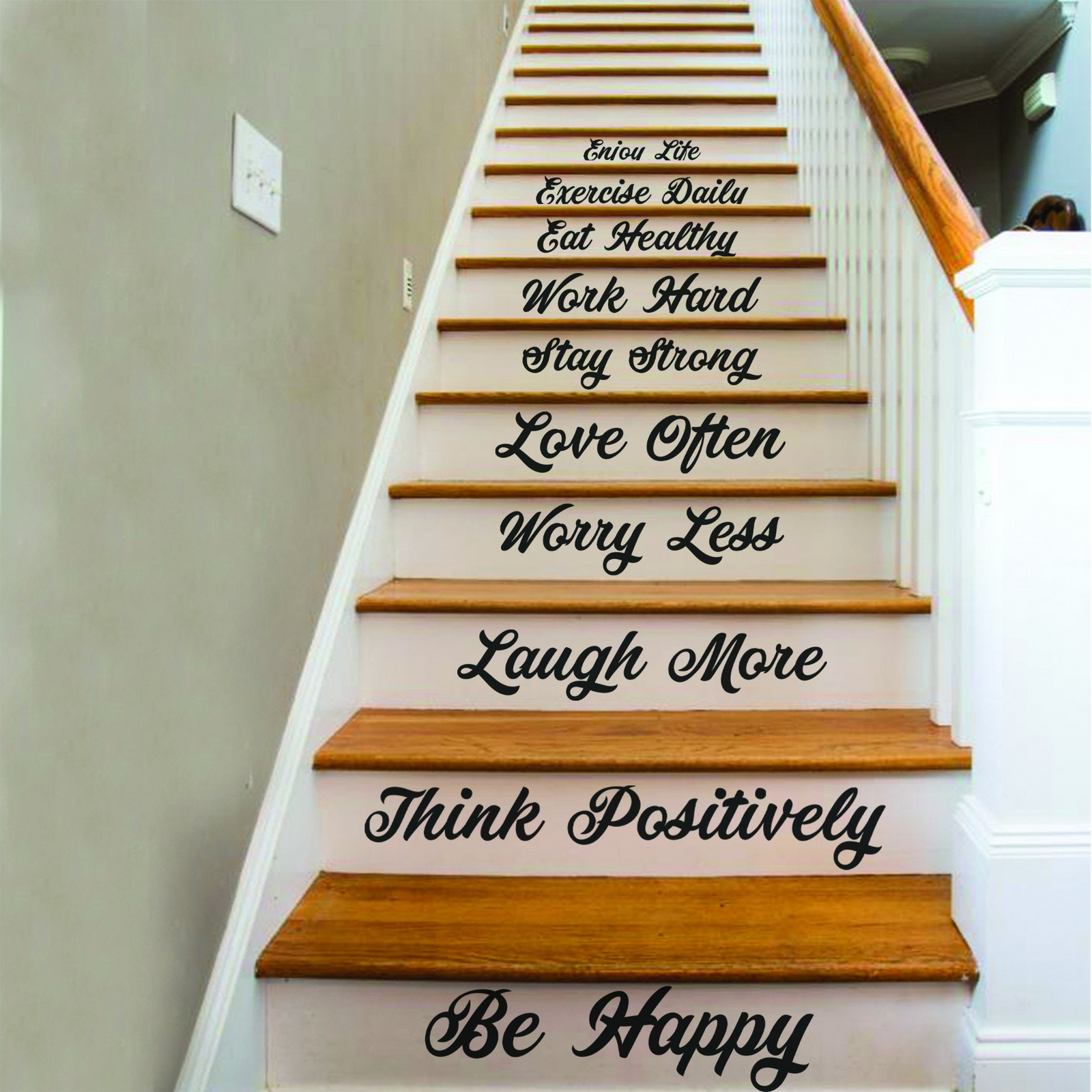 Stair Riser Quote Vinyl Decals – Family Saying Step Stickers for a Warm, Meaningful Staircase