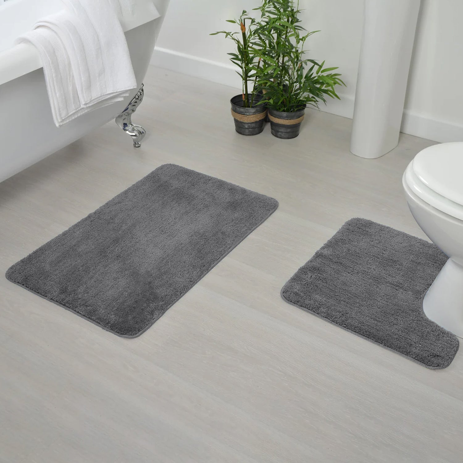 Non-Slip Bathroom Mats Set – 2 Piece Bath Mat & Pedestal Mat~5394