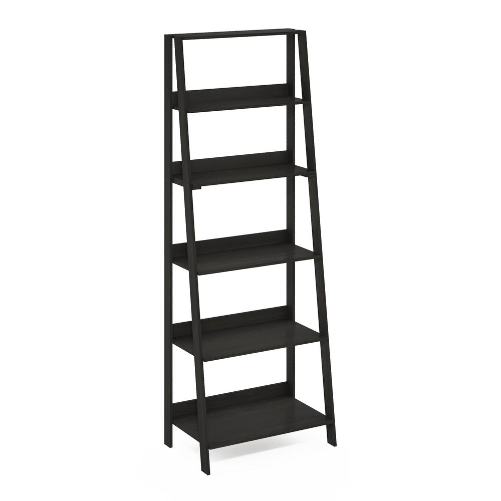 Ladder Bookcase Display Shelf, 6-Tier, Espresso