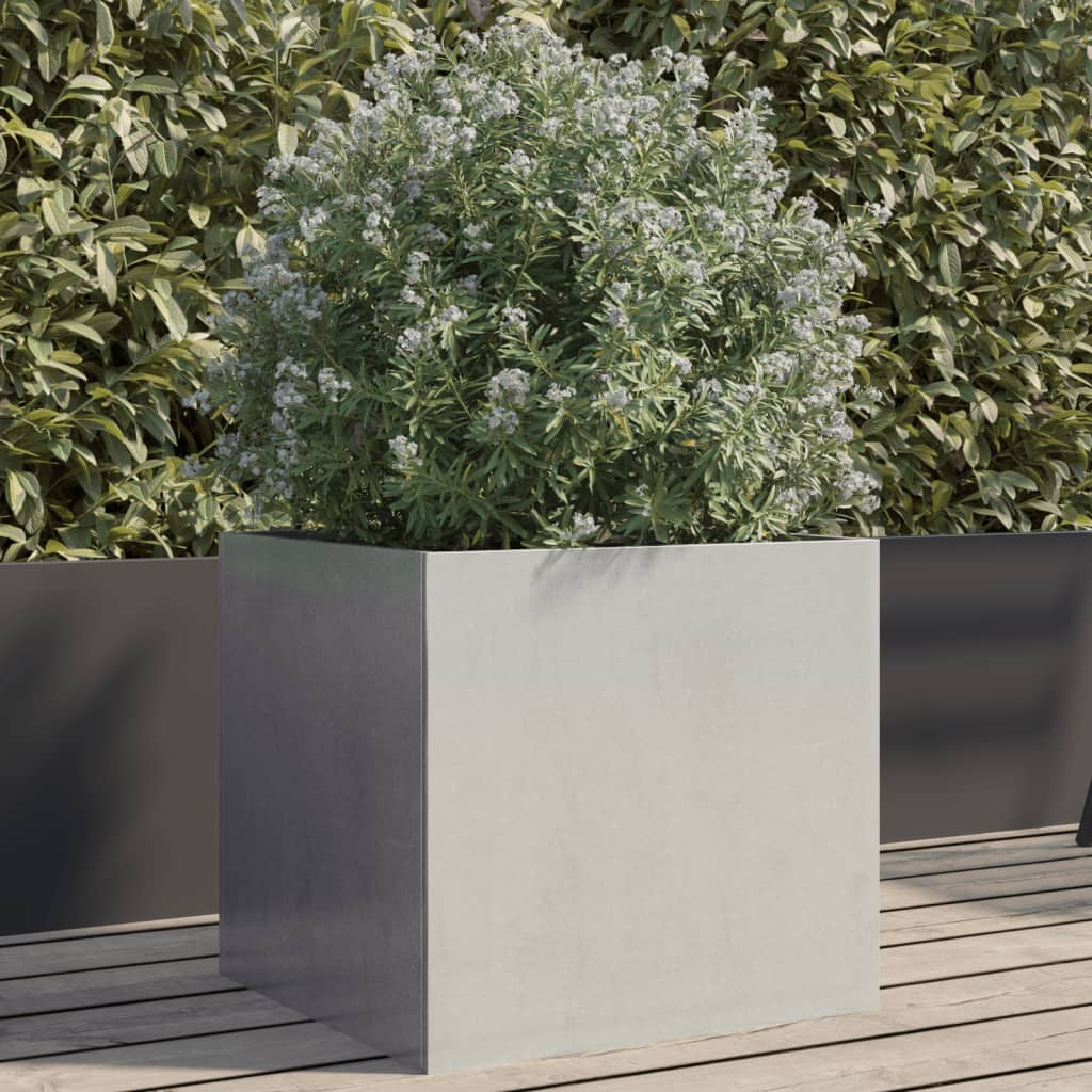 vidaXL Planter Silver Stainless Steel Medium Durable Planter