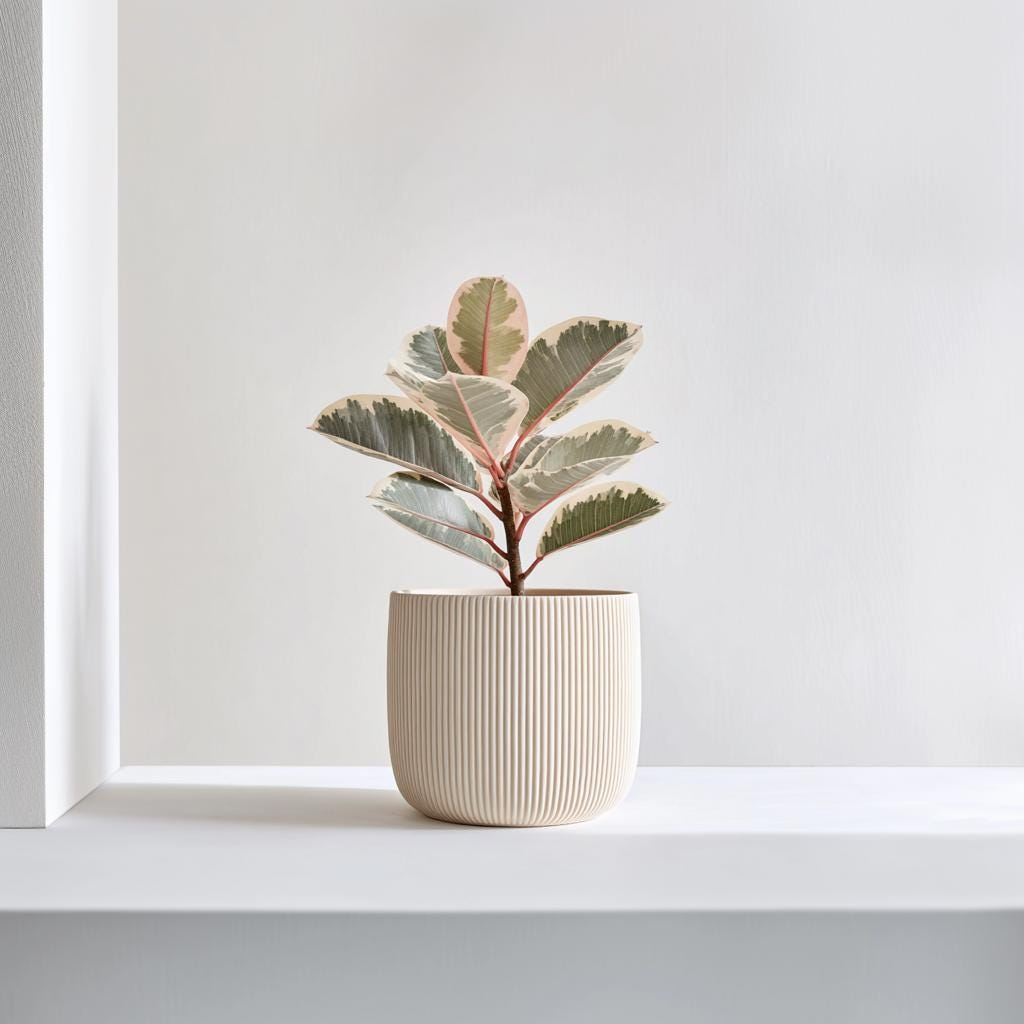 Japanese Style 3D Printed Planter – Minimalist Ribbed Indoor Plant Pot