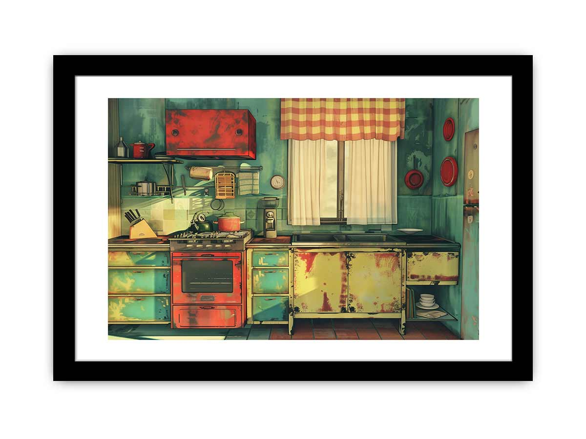 Vintage Kitchen Framed Art – Matte Finish Kitchen Framed Art for Wall