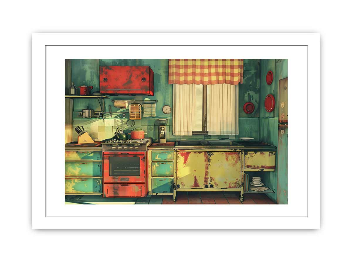 Vintage Kitchen Framed Art – Matte Finish Kitchen Framed Art for Wall