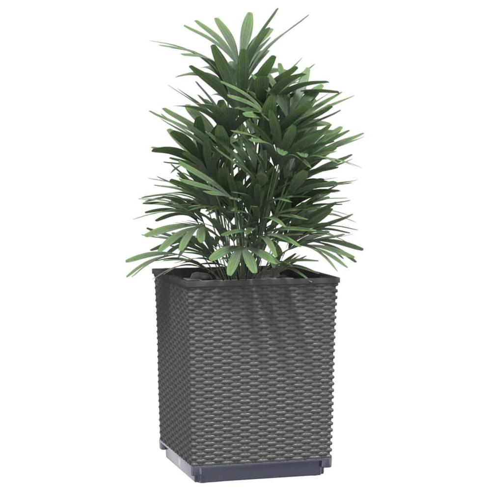Planter Set of 2 Black Polypropylene 11.8x11.8x14.6 in.