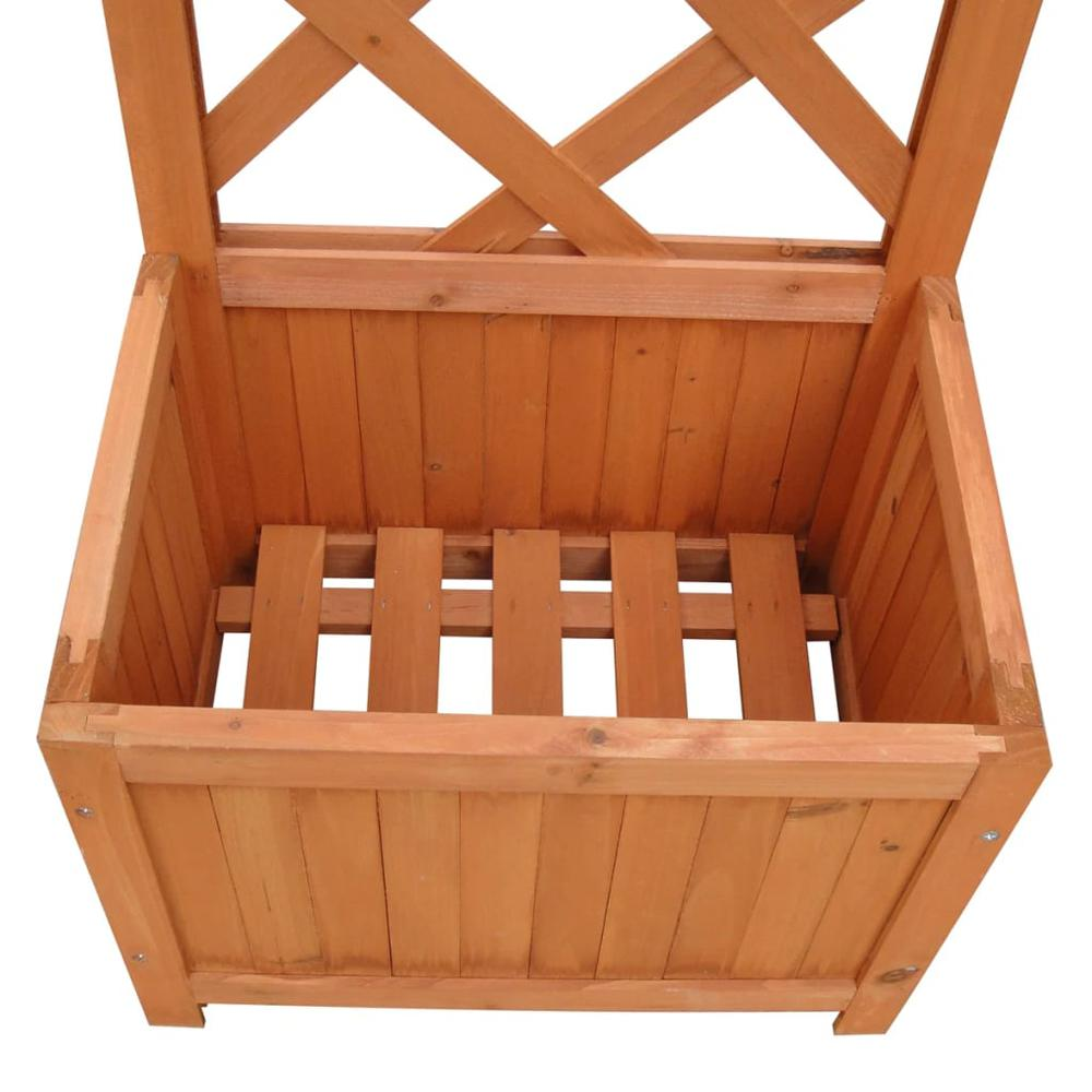 Garden Planter Brown Solid Wood Medium Durable Garden Planter