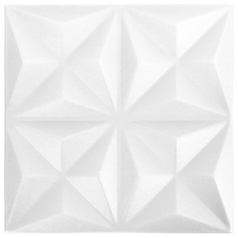 3D Wall Panels 12 pcs 19.7"x19.7" Origami White 32.3 ftÂ²
