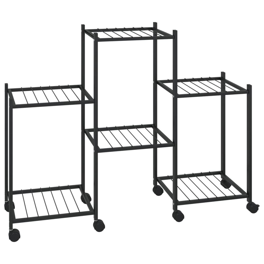 Flower Stand Black Iron Medium Rollable Flower Stand