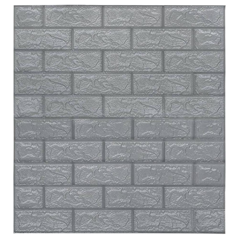 Wallpaper Set of 40 Anthracite PE Foam Large Wallpaper