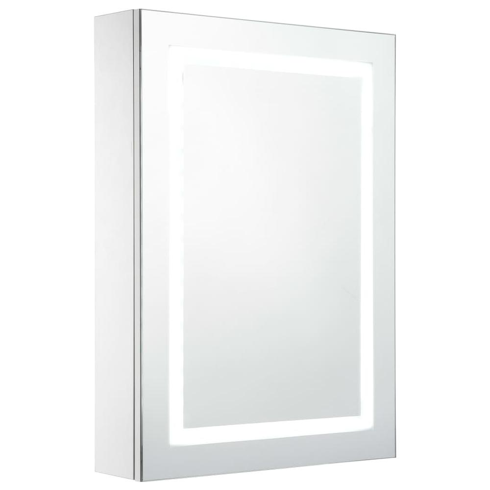 LED Bathroom Mirror Cabinet with Shelves – Wall-Mounted Storage (White)