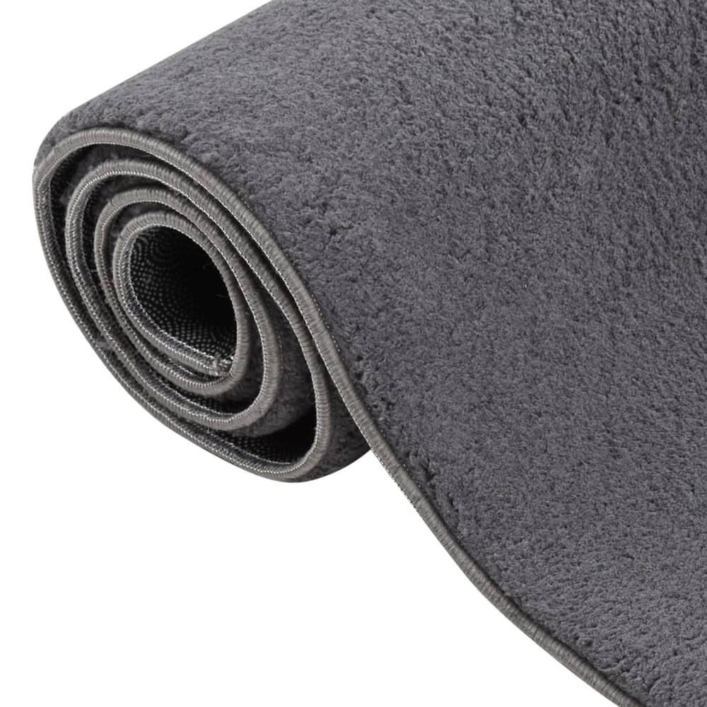 Rug Anthracite Polyester 63x90 in Rug Rectangular Modern