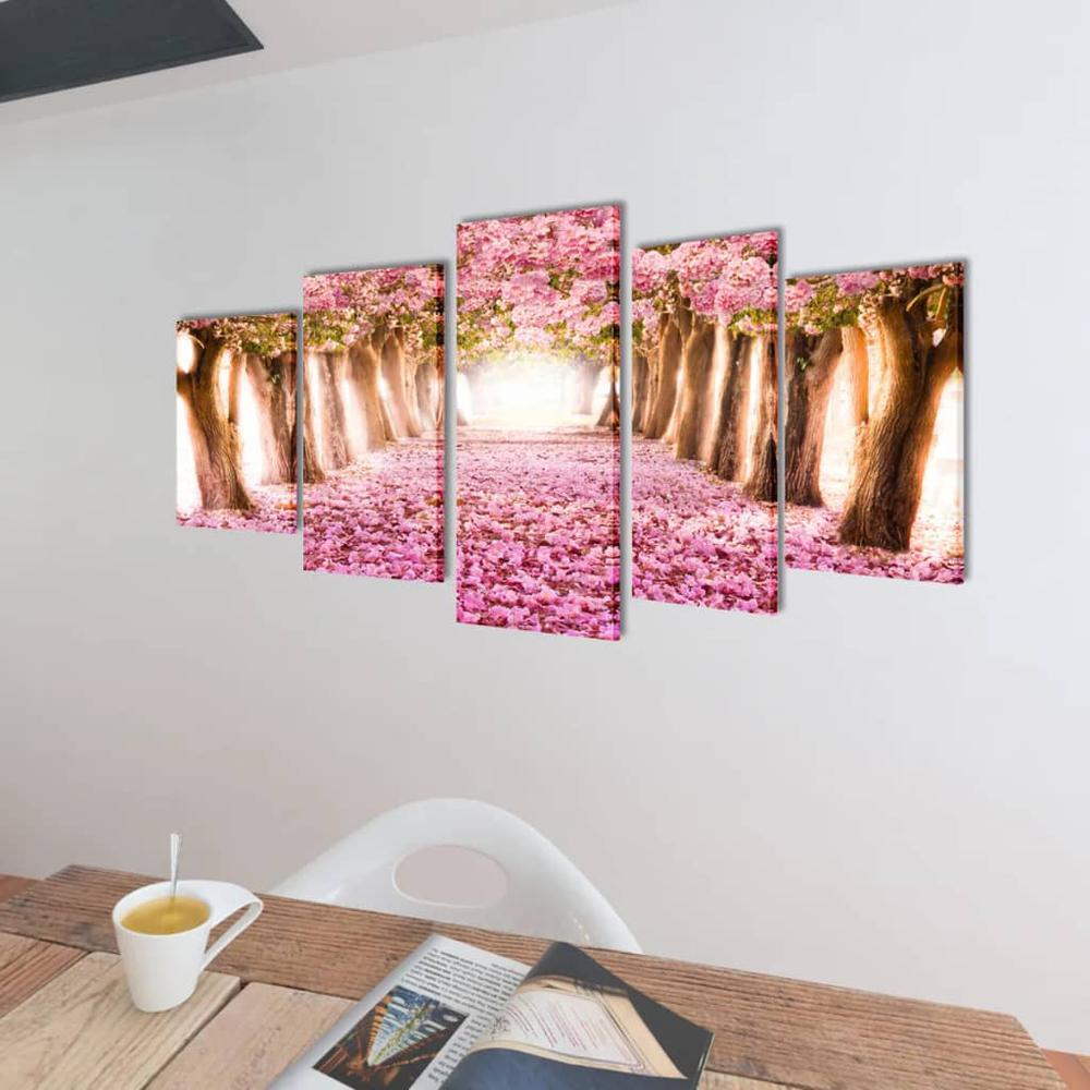 Canvas Wall Print Set Cherry Blossom 39" x 20"