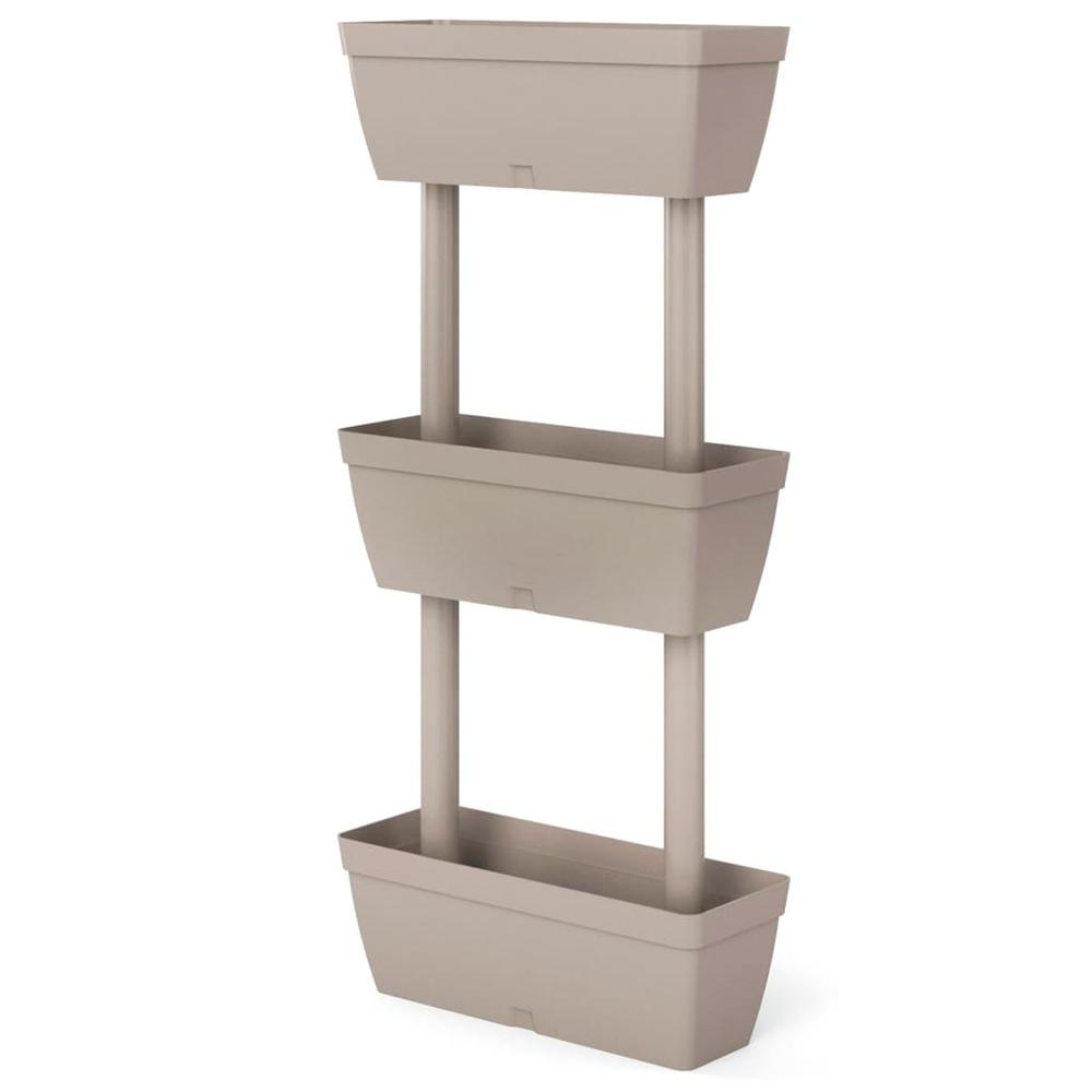 Garden Planter 3 pcs 39.4" Taupe