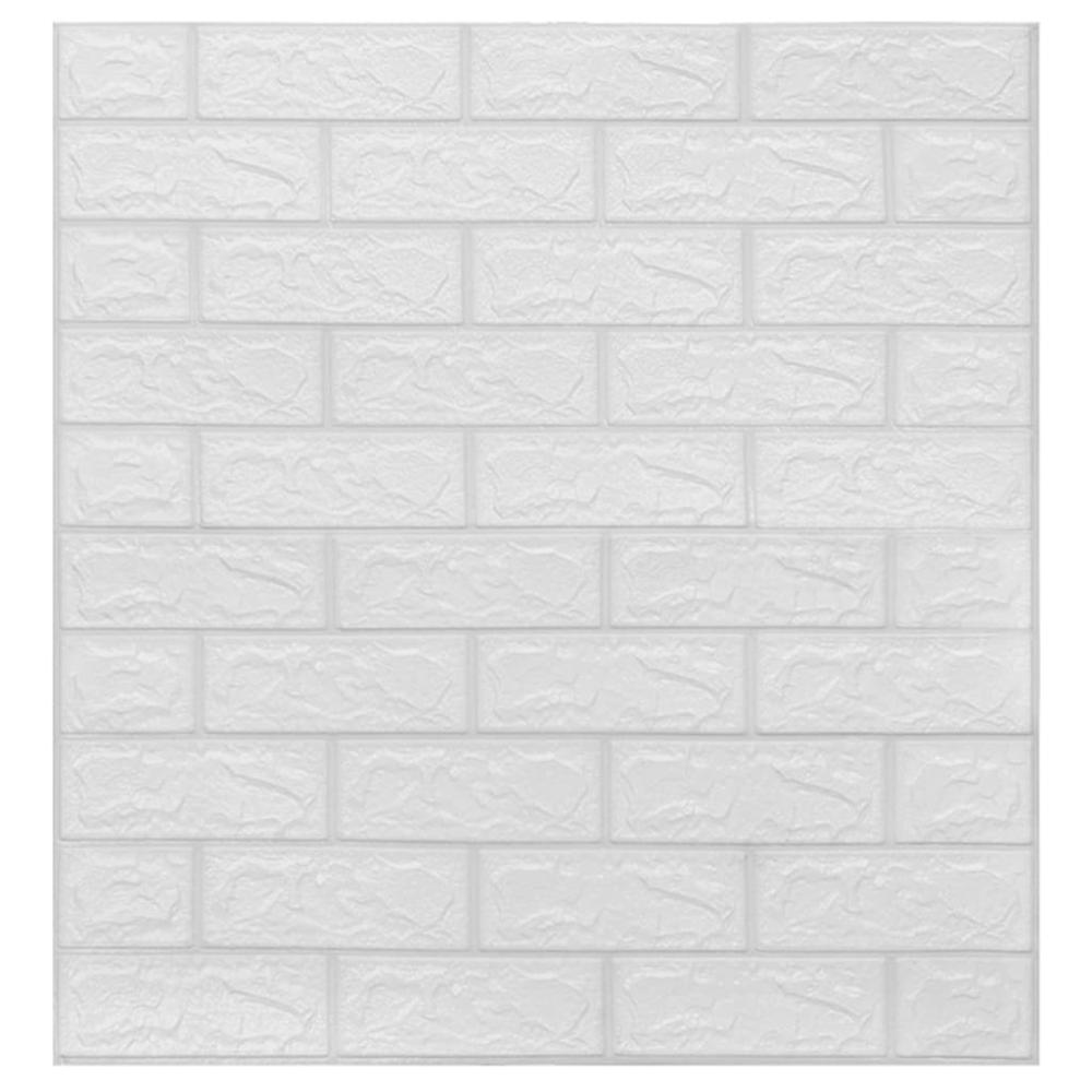 Wallpaper Set of 10 White PE Foam 27.6 x 30.3 in Wallpaper