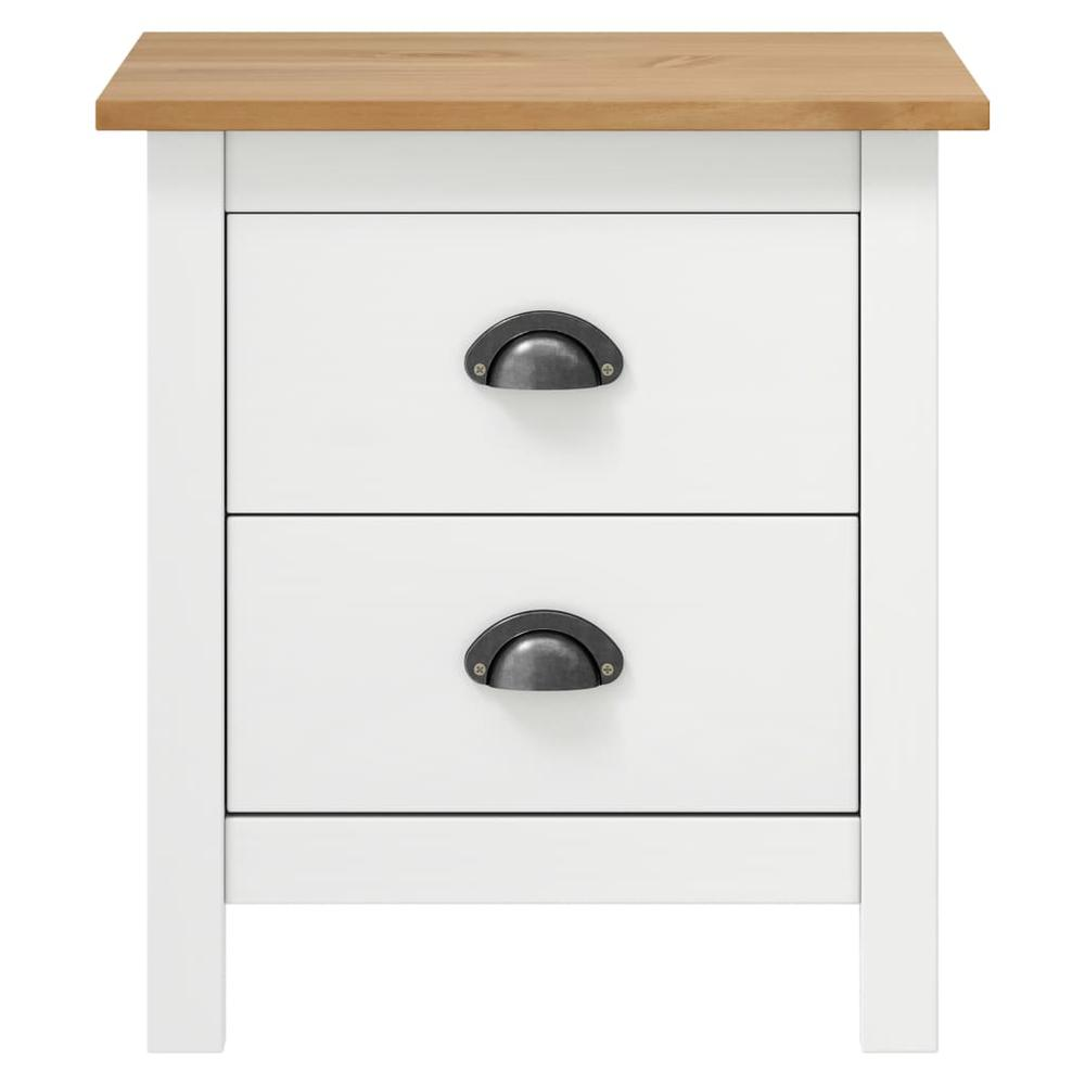 Bedside Cabinet White and honey brown Solid pine wood Medium