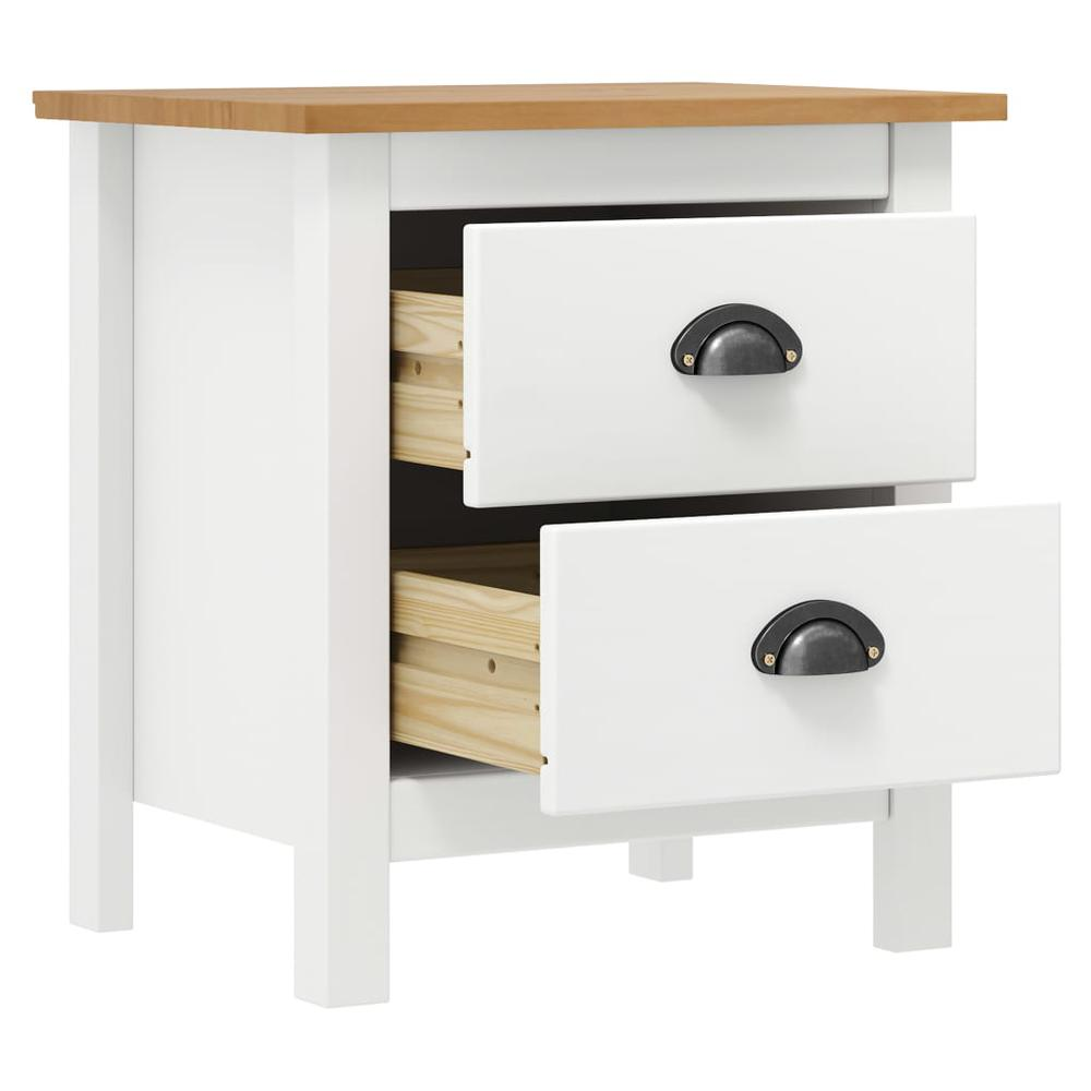 Bedside Cabinet White and honey brown Solid pine wood Medium