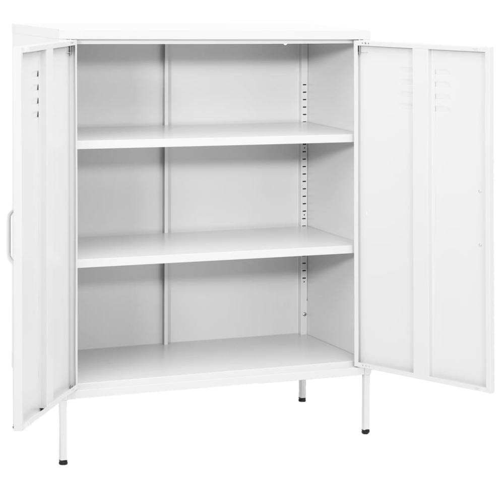 Storage Cabinet White Steel Medium Storage Cabinet Rectangular