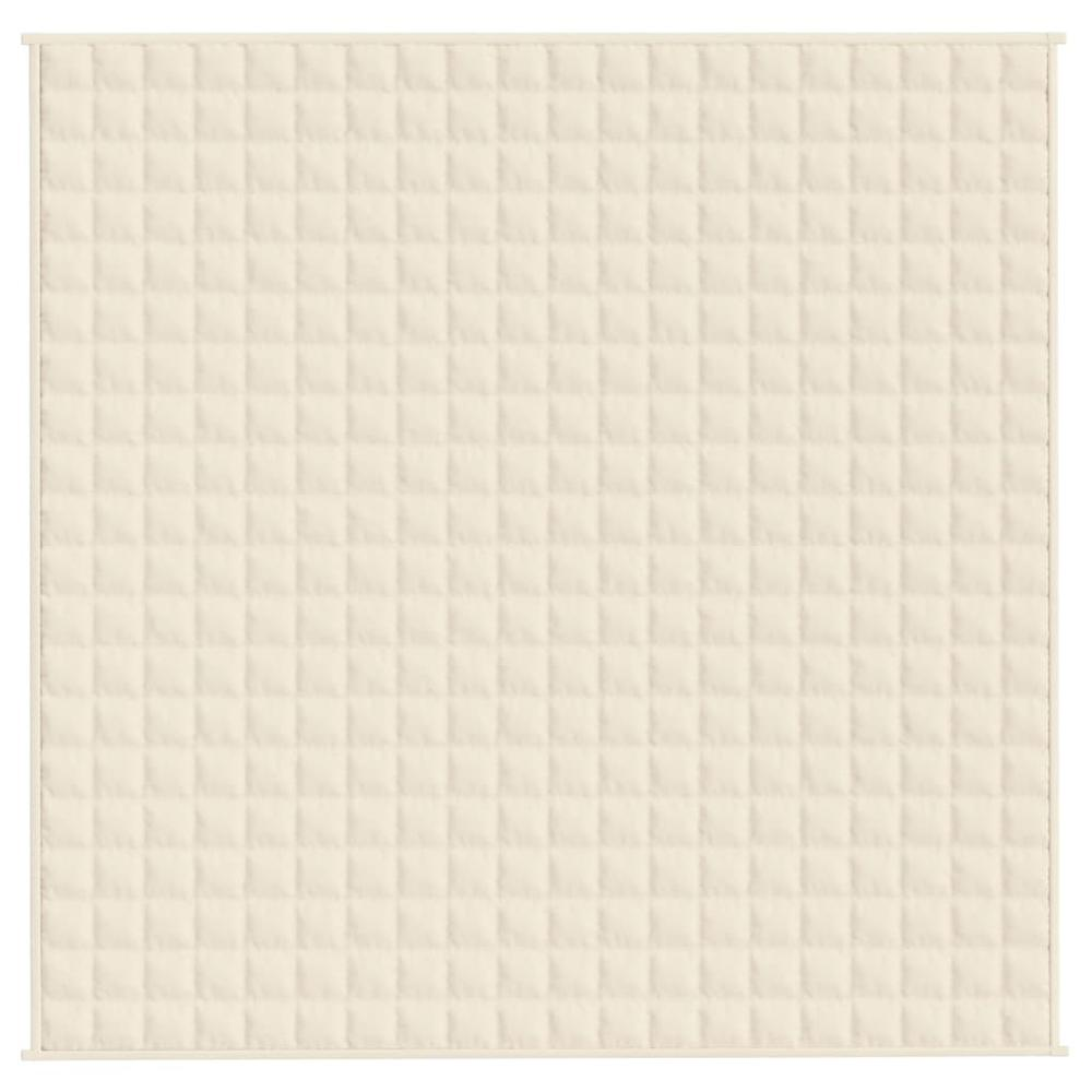 vidaXL Light Cream Weighted Blanket 78.7" x 78.7" – Brushed Polyester Microfiber, 20 lb Gentle Hug for Anxiety Relief & Better Sleep