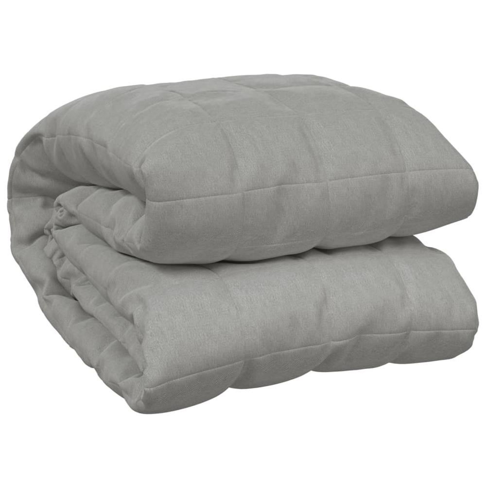 vidaXL Grey King Size Weighted Blanket – Quilted 100% Cotton Comfort with Glass Beads
