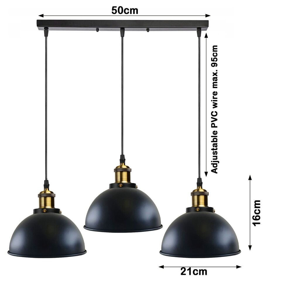 Vintage Industrial Black & White Pendant Ceiling Lamp – Loft-Style Retro Hanging Light