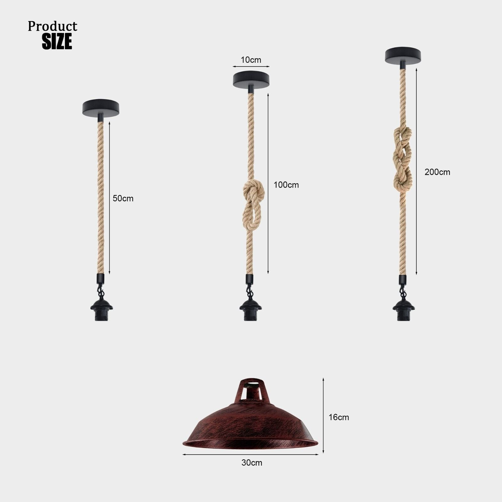 Vintage Ceiling Rope Pendant Lighting ~1888