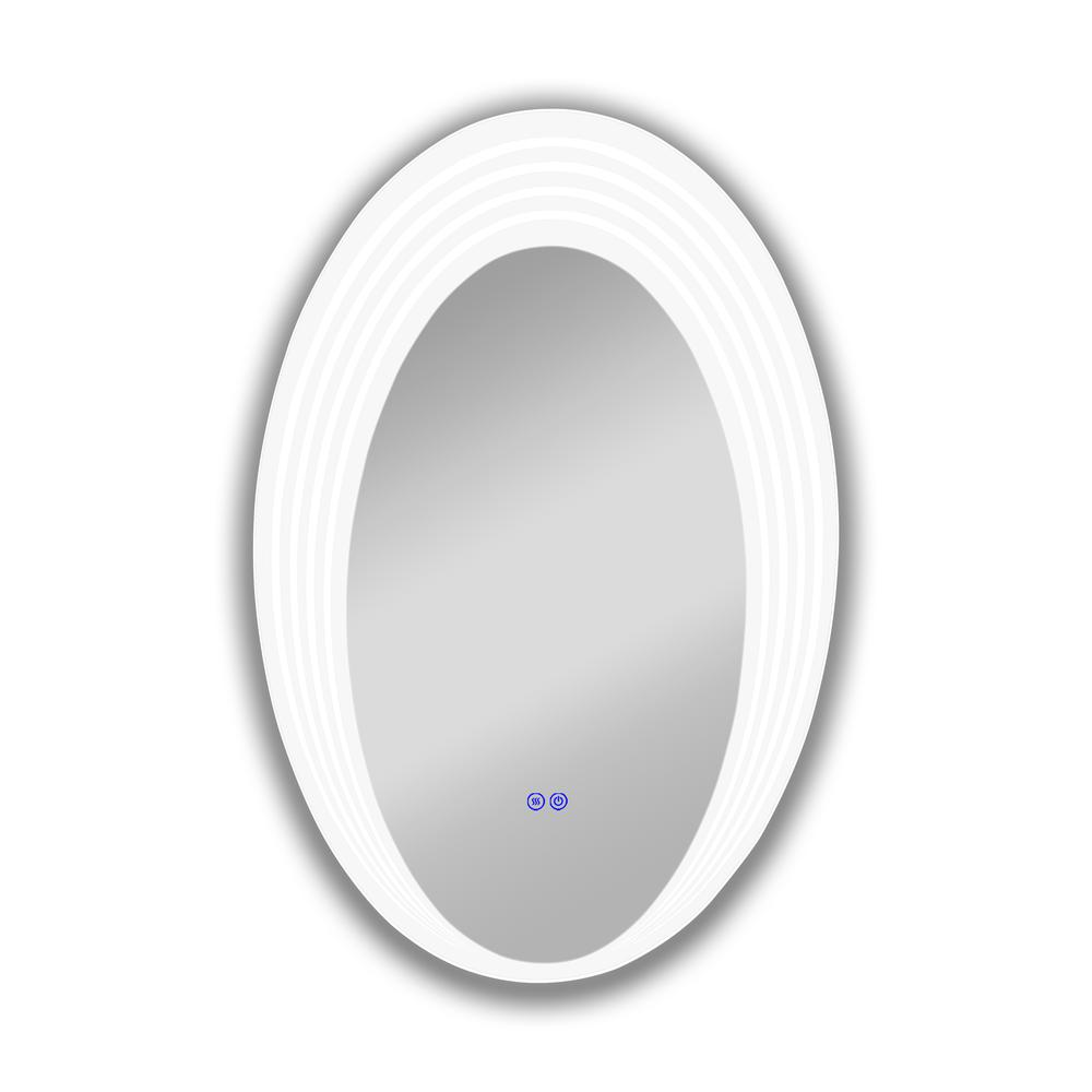 Back-Lit Oval Touchscreen LED Mirror – 3 Color Temperatures (3000K–6000K)