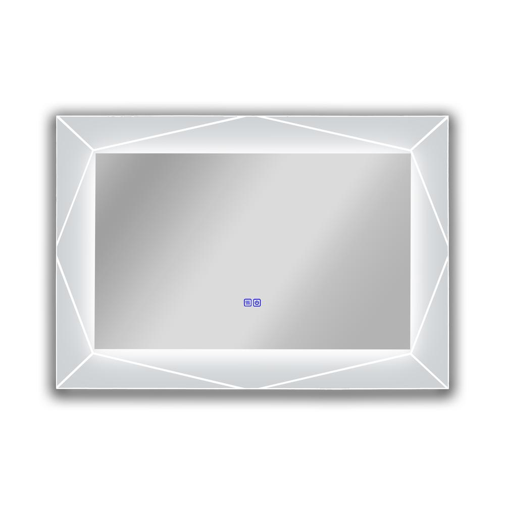 Back Lit Rectangular TouchScreen LED Mirror 3 Color Temperatures 3000K-6000K