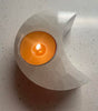 Moon Selenite Crystal Candle Holder with 4 Pure Beeswax Tea Lights – Home Decor & Relaxation Set
