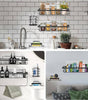 Stainless Steel Shower Caddy 7 Pack Adhesive Shelf Organizers for Bathroom Kitchen Storage