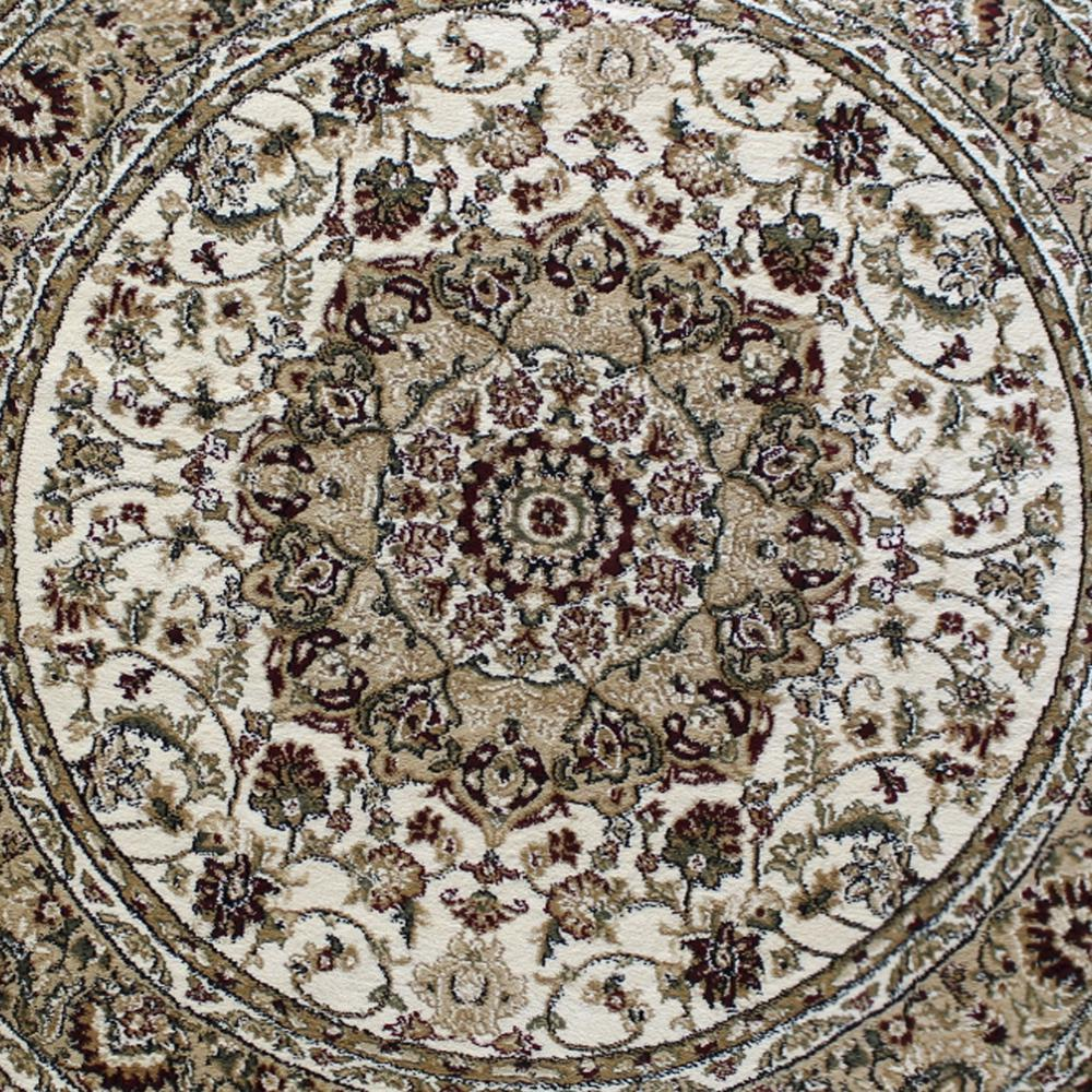 Medallion Motif 4' x 4' Octagonal Area Rug for Living Room or Bedroom