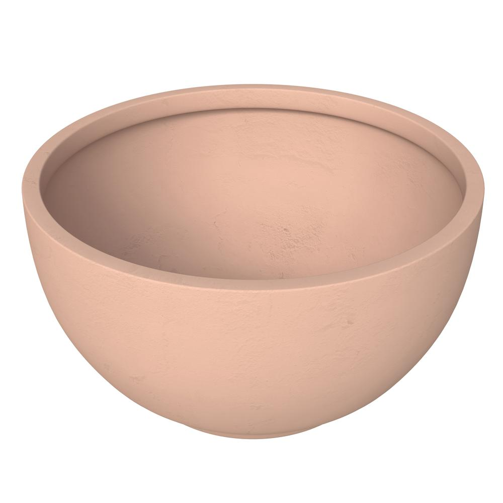 Hemisphere Poly Clay Planter in Terra cotta Color 12.4 Dia, 7.1 High