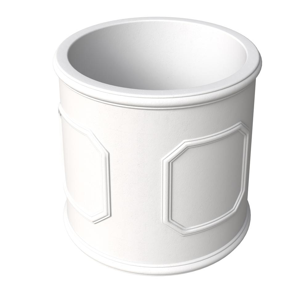 Meadow Series Fiber Stone Planter in White 12.6" Dia, 12.6" HIgh