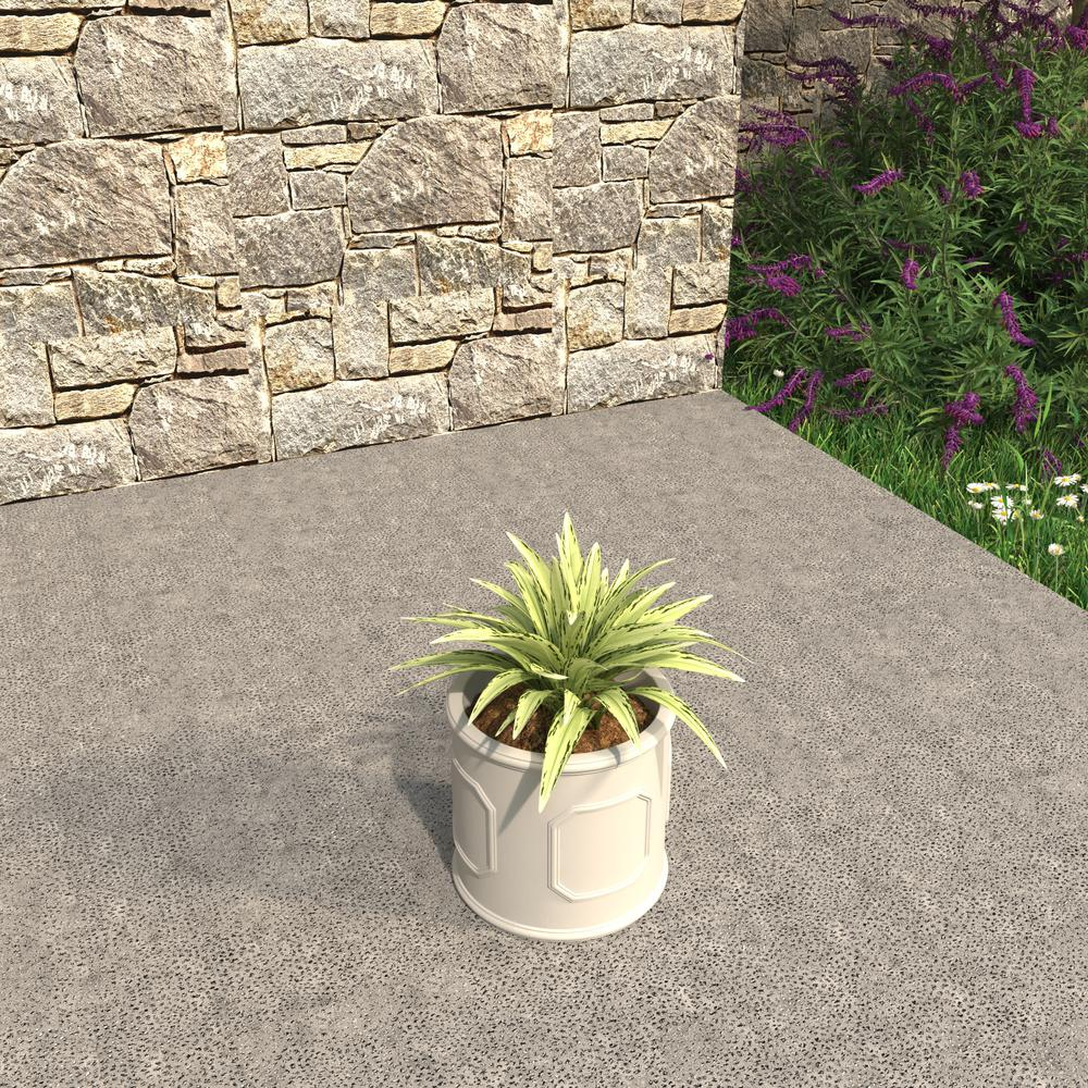 Meadow Series Fiber Stone Planter in White 10.6" Dia, 10.6" HIgh
