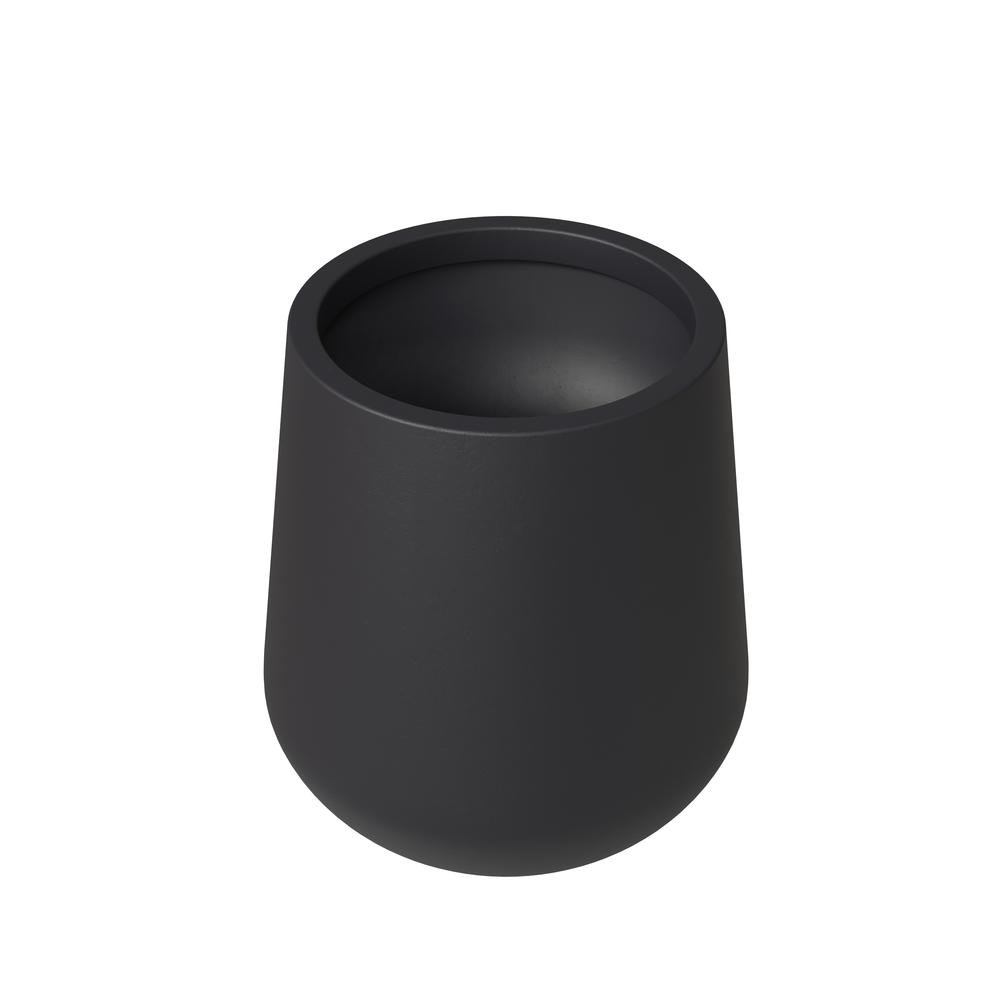 Orchid Seires Poly Stone Planter in Black 7.1 Dia 7.9 High