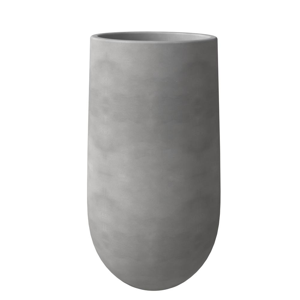 Topiary Series Poly Stone Planter in Dark Grey 16 Dia, 31.5 High