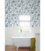 Navy Blue Jasmine Chinoiserie Vinyl Peel and Stick Wallpaper Roll 40.5 sq. ft. 