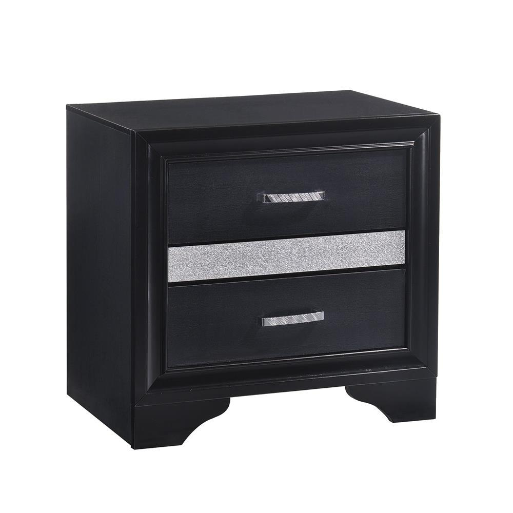 Miranda 2-drawer Nightstand Black