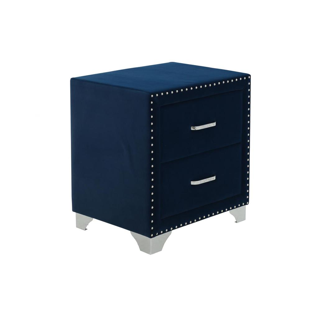 Melody Upholstered 2-drawer Nightstand Pacific Blue