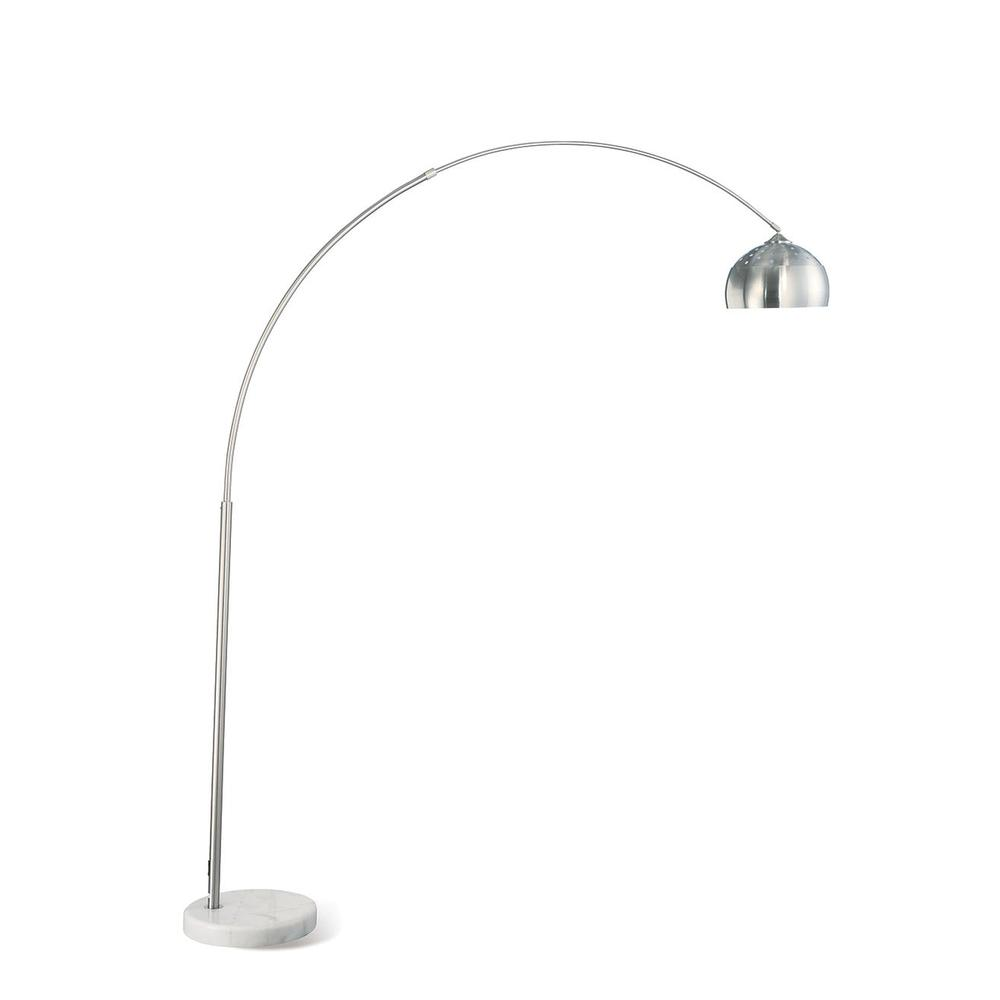 Krester 85-Inch Dome Shade Metal Arc Floor Lamp – Chrome