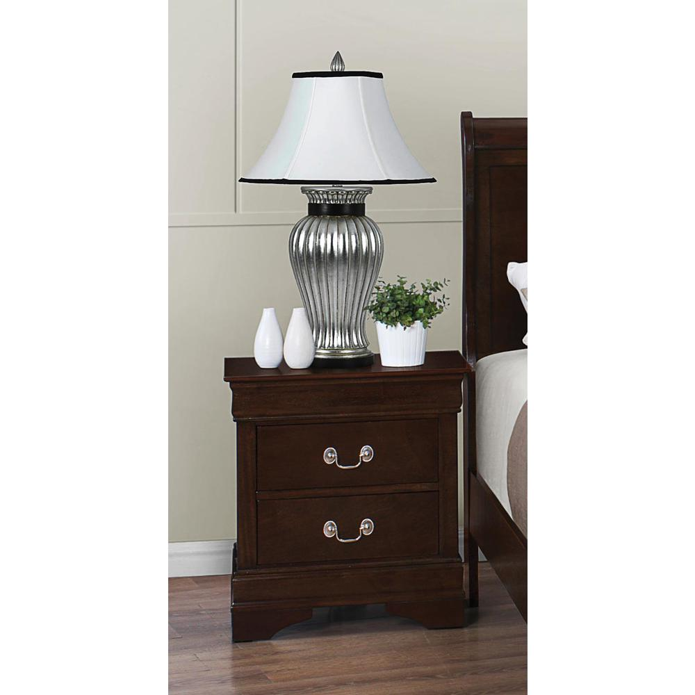 Louis Philippe 2-drawer Nightstand Cappuccino