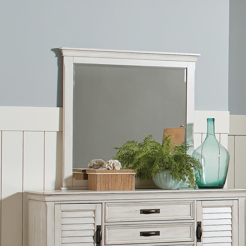 Franco Dresser Mirror Distressed White