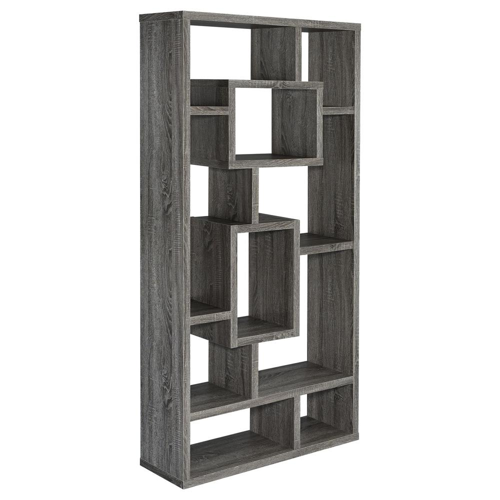 Corey 71-inch 8-shelf Bookshelf Weathered Grey