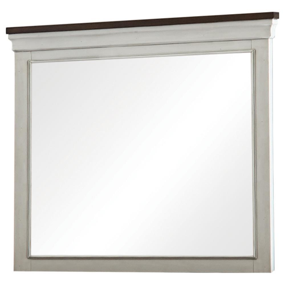 Hillcrest Dresser Mirror Distressed White