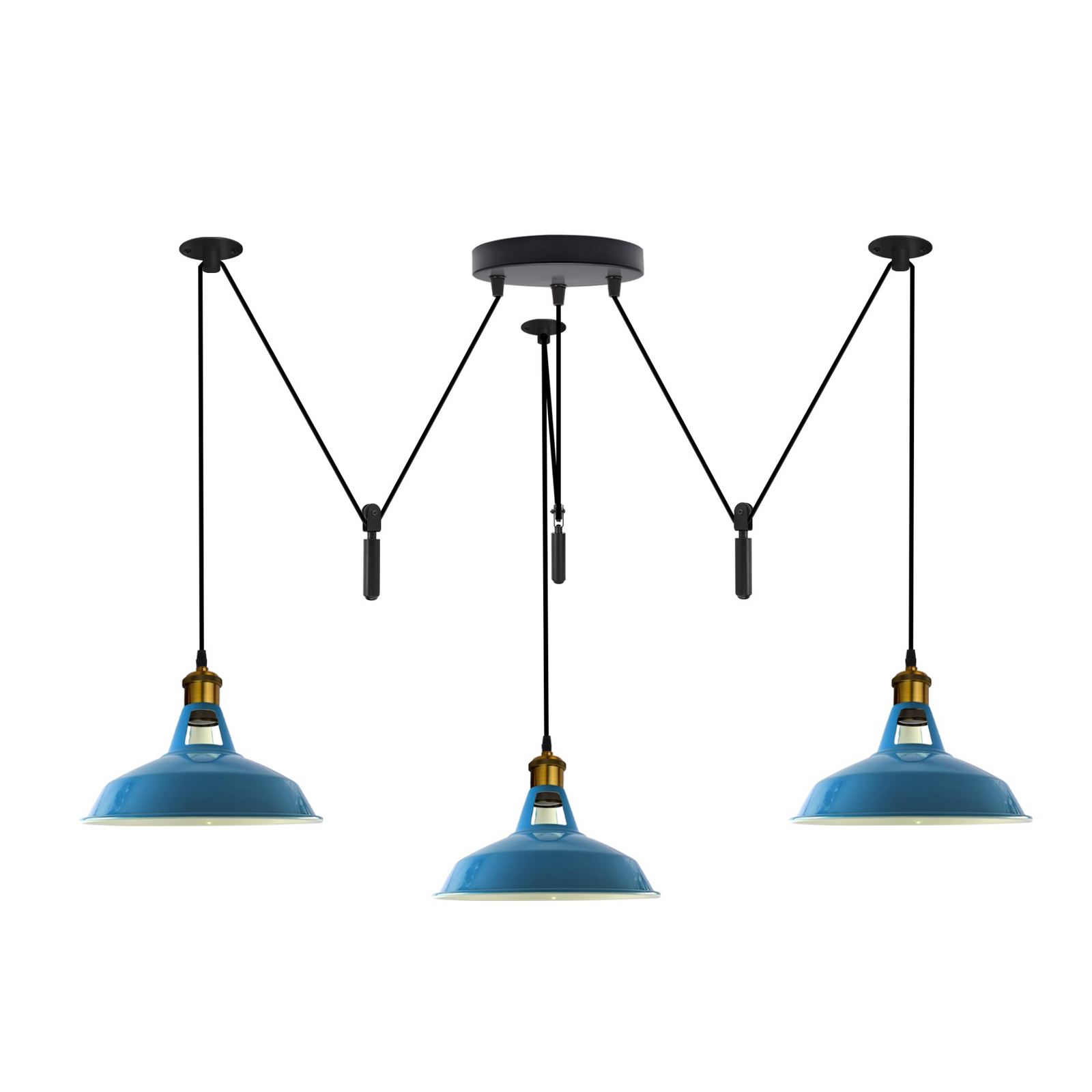 Blue Ceiling Pendant Light ~ 1929