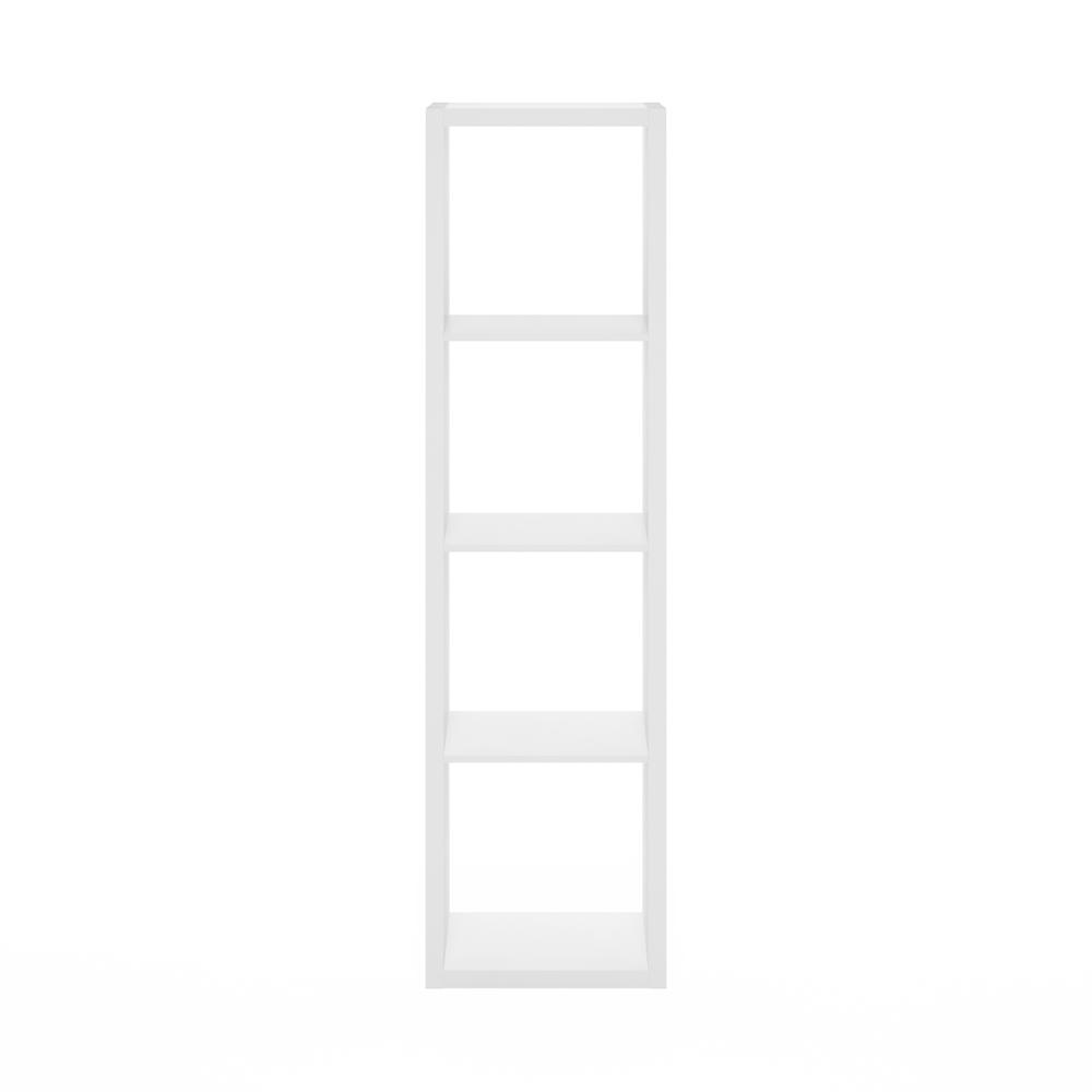 Cubicle Open Back Decorative Vertical Cube Storage Organizer – 4-Cube Standing Shelf (White)