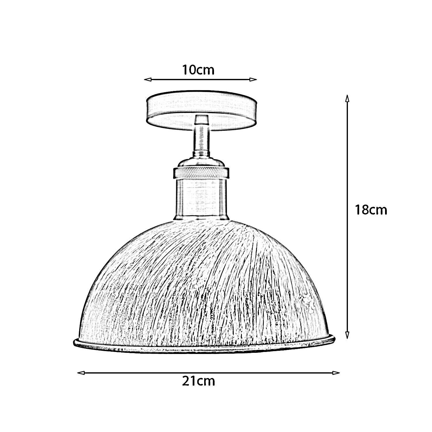 Black and Gold Metal Flush Mount Ceiling Lamp – E27 Pendant Light for Home & Hospitality