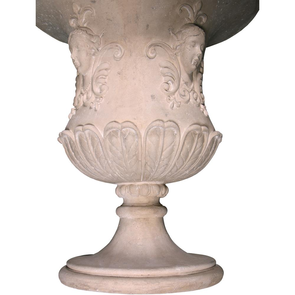 Classic Lady Mask Urn Stone Cast