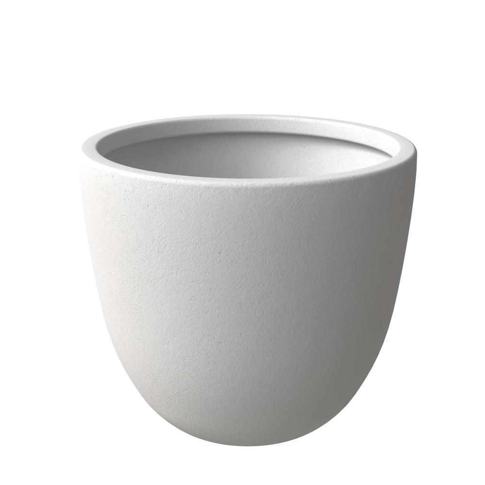 Dahlia Series Poly Stone Planter in White 21.3 Dia, 15.7 High