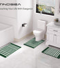 Green Bathroom Rug Set, 3-Piece Ultra Soft Non-Slip Chenille Bath Mats, Plush Absorbent Toilet & Floor Mats