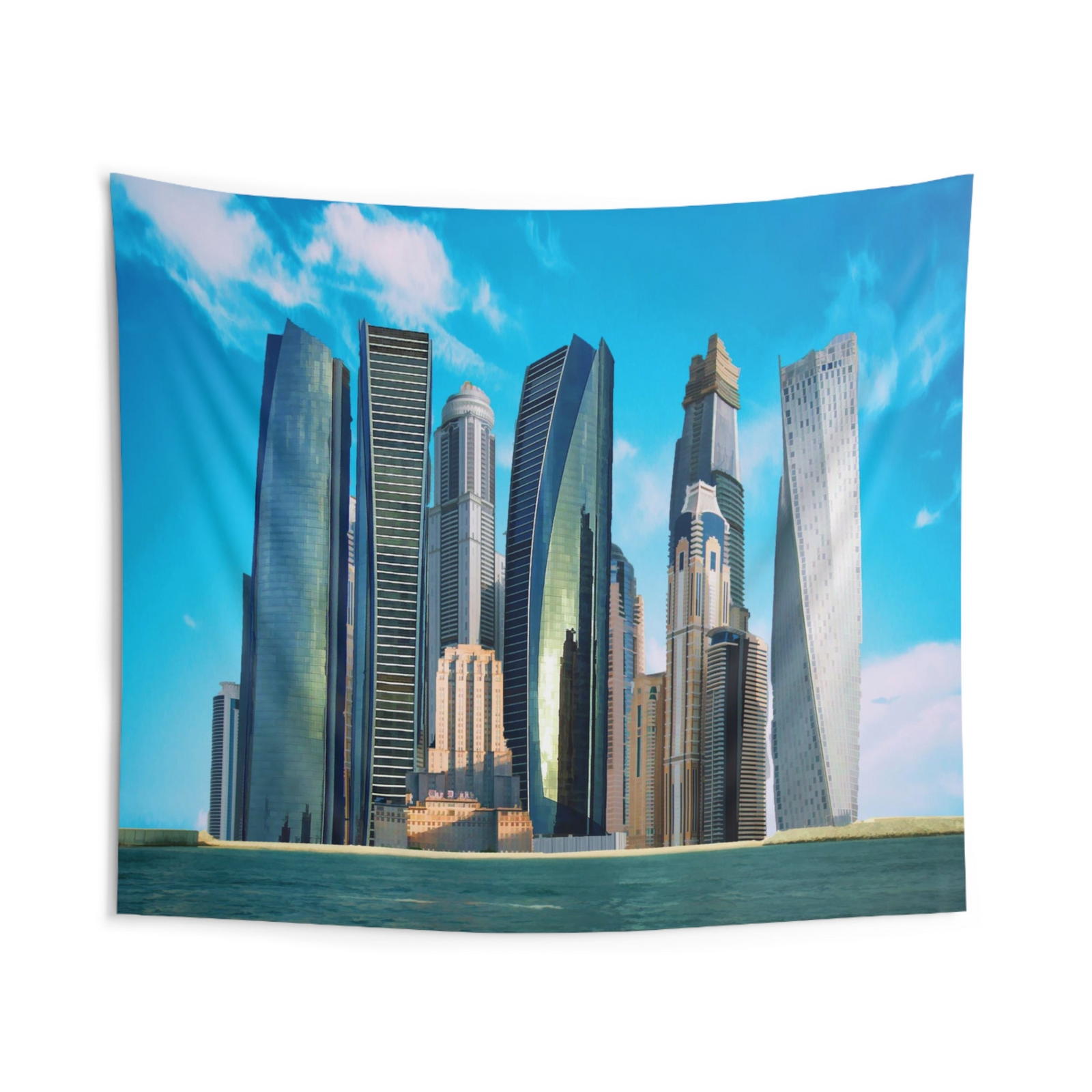 Dubai Skyline Wall Tapestry – 100% Polyester Decorative Wall Tapestry