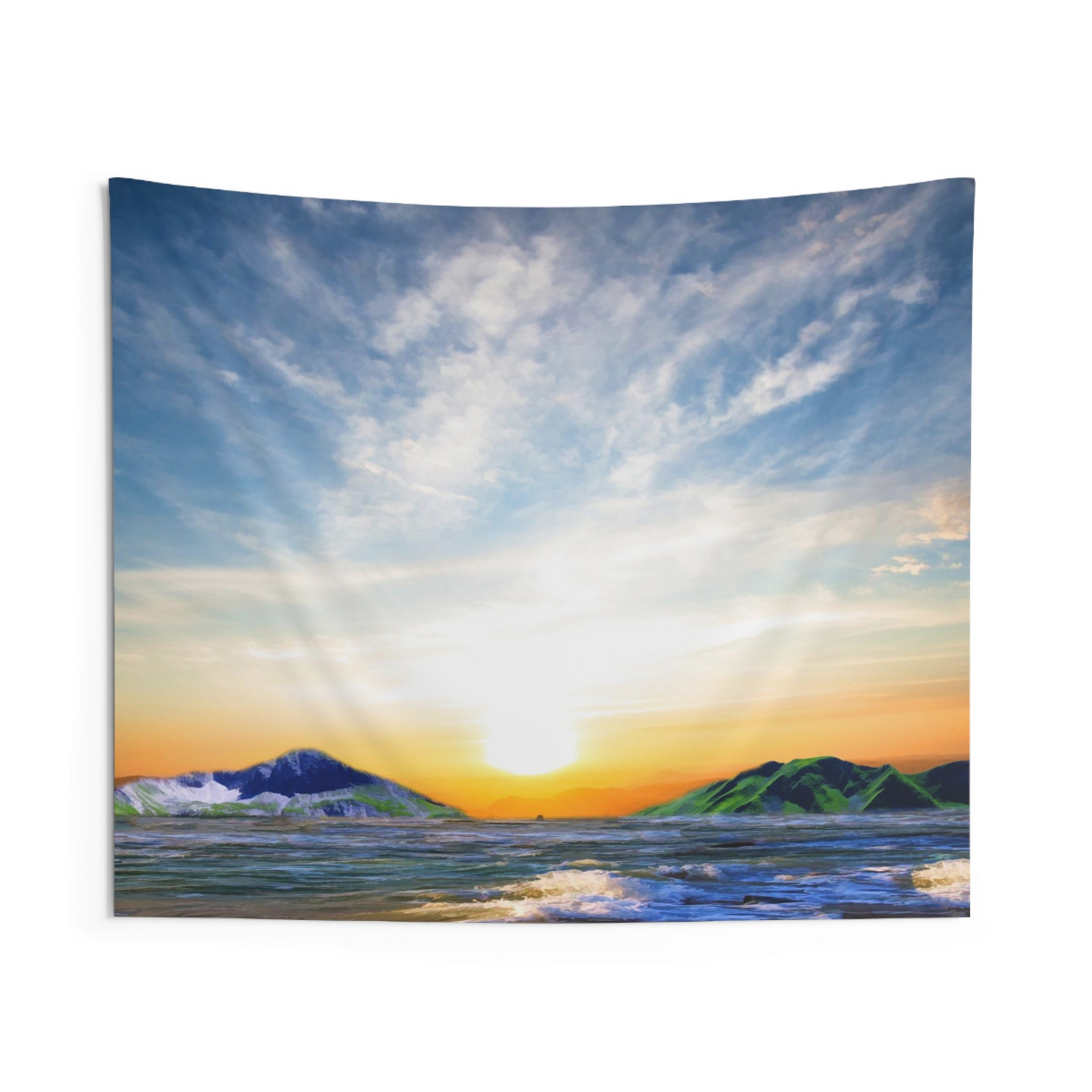 Beach Mountain Wall Tapestry – 100% Polyester Decorative Wall Tapestry